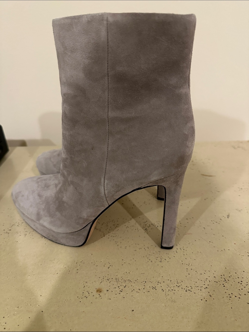 Veronica Beard Dali Platform Gray Stiletto Heeled Boots - Picture 5 of 5